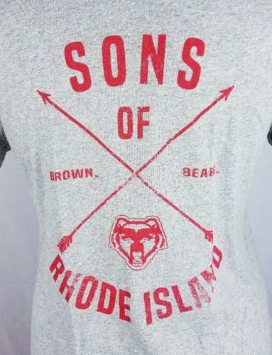 NCAA RI Brown Bears Men's Size M Recycled Short Sleeve Gray T Shirt Alma Mater - Picture 2 of 4