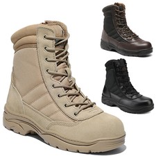 Men's Steel Toe Safety Work Boots Non-Slip Waterproof Military Tactical Boots