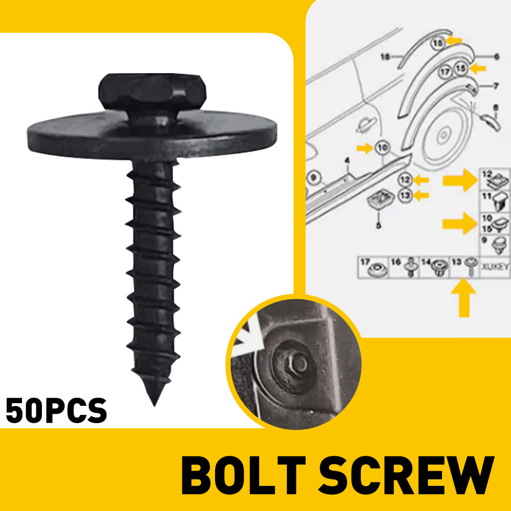 50Pcs 7.8mm Bumper Clips Retainer Auto Car Rivets Fastener Fender Push Replace