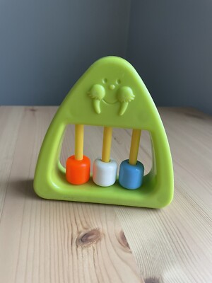 VERY RARE VINTAGE 1978 FISHER PRICE GUS THE WALRUS TUB N POOL TOY RATTLE ABACUS