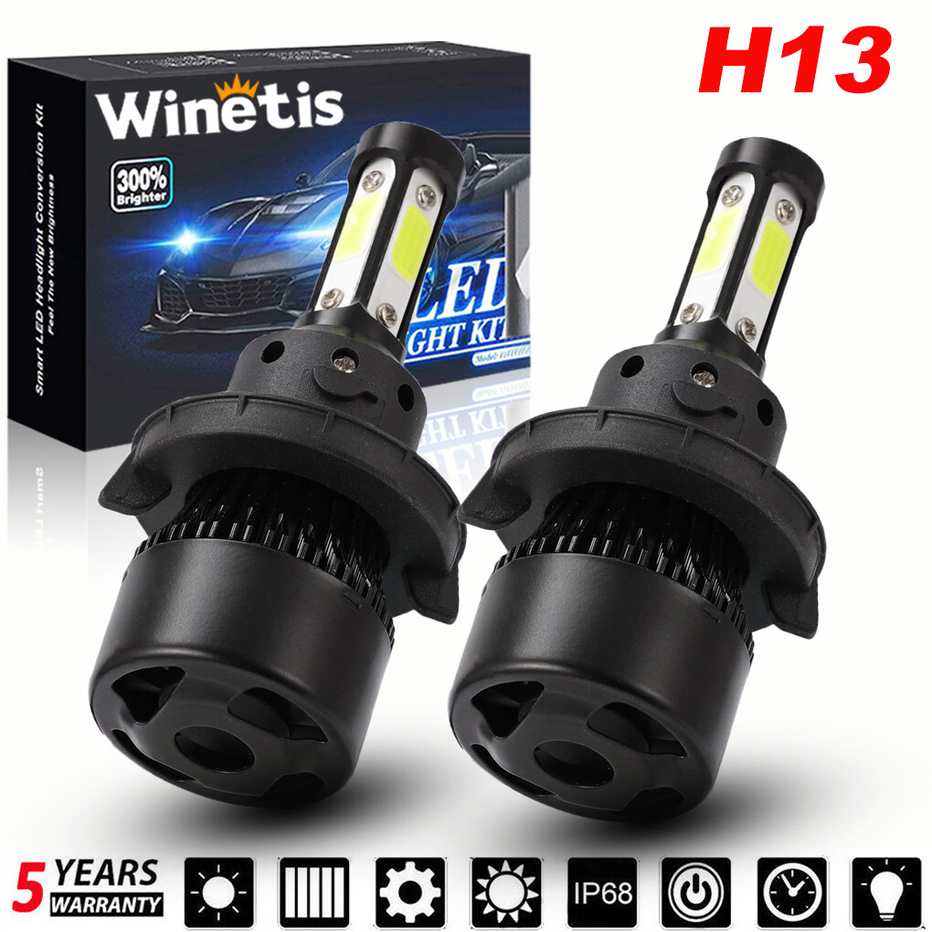 SHENKENUO 9008/H13 8000K LED Headlight Bulbs – Ice Blue, 50W, For Jeep Patriot 07-16 & Wrangler 07-15