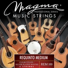 Magma REQUINTO Guitar Strings Medium Tension Clear Nylon - Silver Plated W. Set