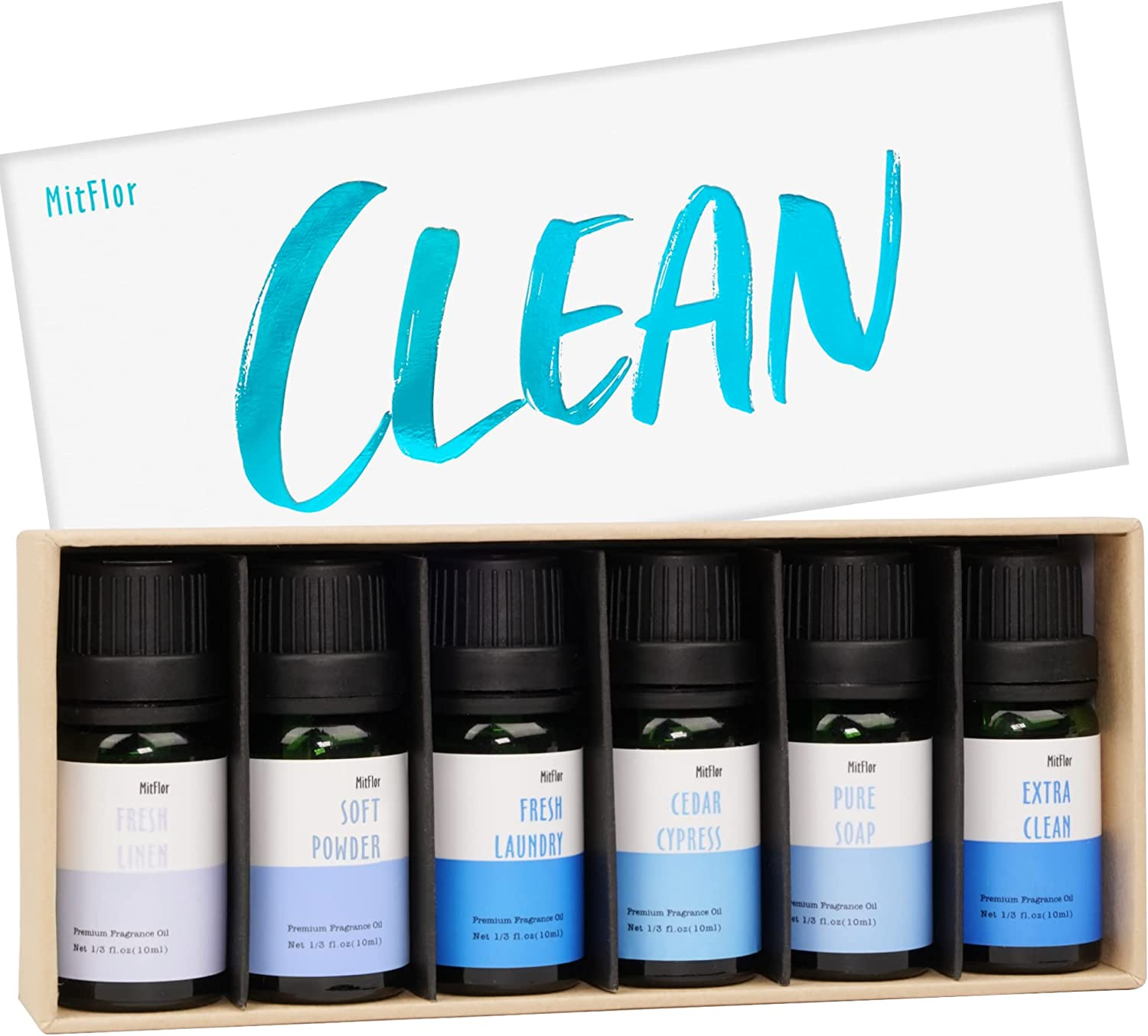 Clean Fragrance Oil Set, Scented Essential Oils for Diffusers for Home, Fragranc