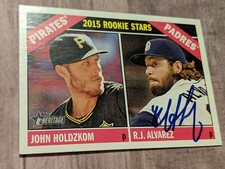RJ R.J. Alvarez Signed 2015 Topps Heritage Card #123 COA RC Rookie John Holdzkom