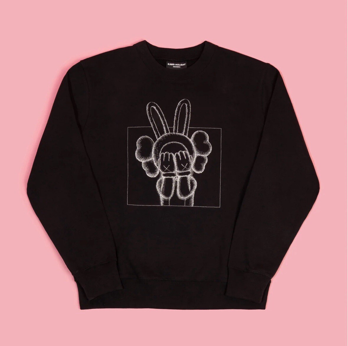 KAWS HOLIDAY: INDONESIA Black Long Sleeve Sweater Mens Large | eBay