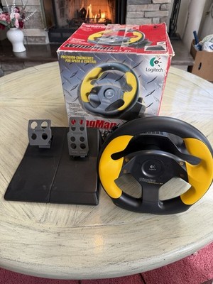 Logitech Wingman Formula GP Yellow Racing Wheel & Pedals (PC) Excellent Cond.