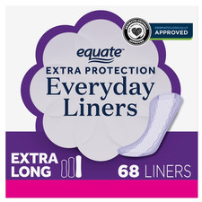 Equate Panty Liners Extra Long 68 Ct Unscented Extra Protection Daily Liners