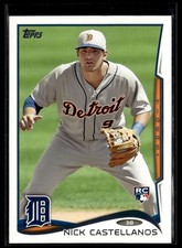 2014 Topps White Hat Variation Nick Castellanos Tigers #195