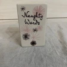Pretty Penny Ceramic Coin Bank  "NAUGHTY WORDS" 5x3” Cream With Brown And Pink.
