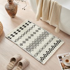 Boho Bath mat Bathroom Floor Non Slip Acrylic Blend Cute Bath Rugs W/ Tassels