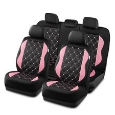 Road Comforts Seat Covers, Premium Leather Car Seat Covers Full Pink Full Set