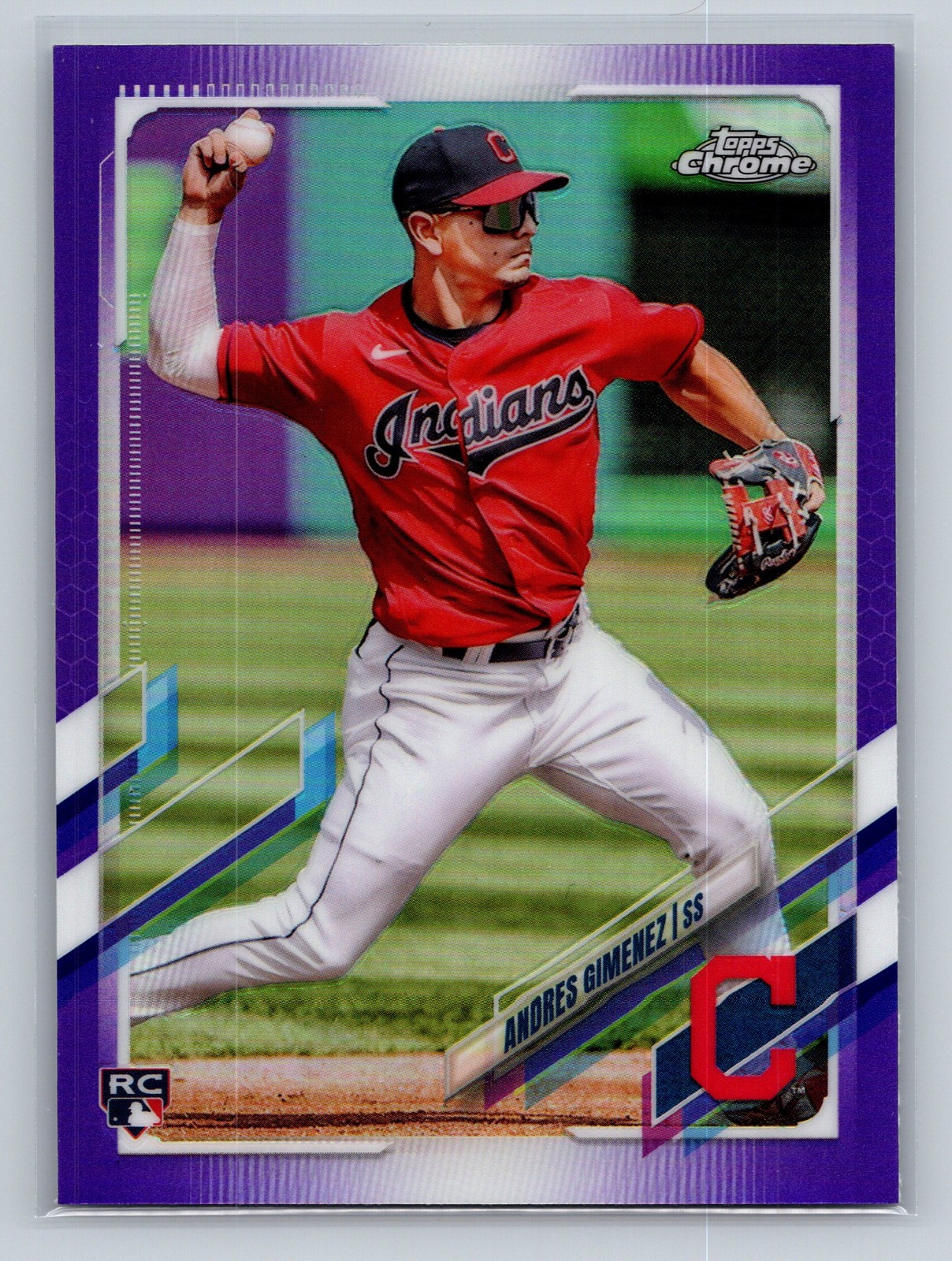 2021 Topps Chrome Update #USC33 Andres Gimenez Purple Refractor Indians RC
