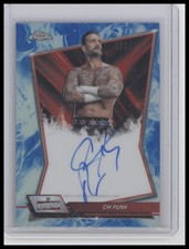 CM Punk Auto 2026 Topps Chrome WWE #RBA-CMP Red Brand Blue /150