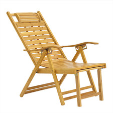 Liegestuhl Bambus Sonnenliege Gartenliege Holzliegen Relaxstuhl verstellbar