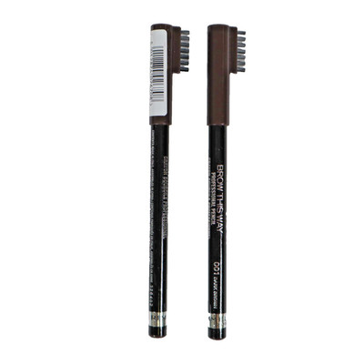 2PK Rimmel London Professional Eyebrow Pencil w/ Brush Applicator, 01 Dark Brown