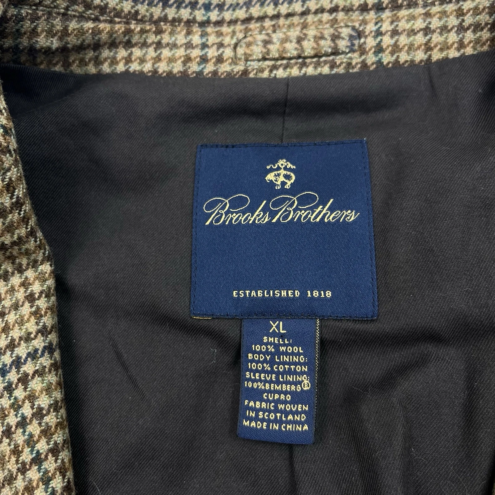 Brooks Brothers Robert Noble Gamekeeper Tweed Wool Jacket Blazer Coat Size XL image 3