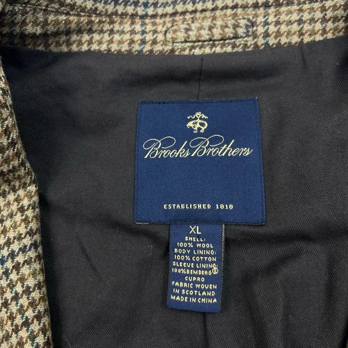 Brooks Brothers Robert Noble Gamekeeper Tweed Wool Jacket Blazer Coat Size XL image 3