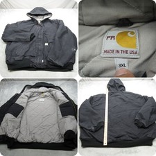 Carhartt FR Jacket Mens 3XL Black Canvas Flame Resistant Duck Active USA VTG
