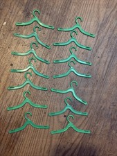 VTG 1960's Barbie Ken Francie GREEN Hard Plastic Clothes Hanger Lot Of 14 MINTY
