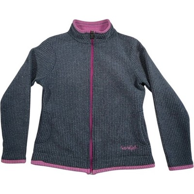 Weird Fish Full Zip Waffle Sweatshirt Damen UK 10 pink lila Pullover Fleece