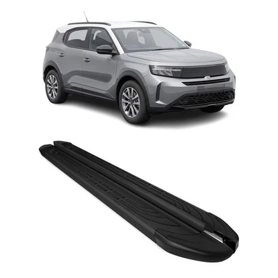 Marchepieds latéraux pédale pour Opel Frontera 2024-2026 Aluminium Noir 2Pcs - Photo 1/4
