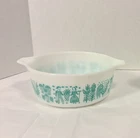 Pyrex Cinderella Butterprint Turquoise White 472 1-1/2 PT Casserole Dish No Lid