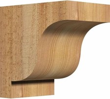 Millwork 4"W x 6"D x 6"H Newport Very Rough Sawn Solid Wood Corbels TWO / PAIR 2