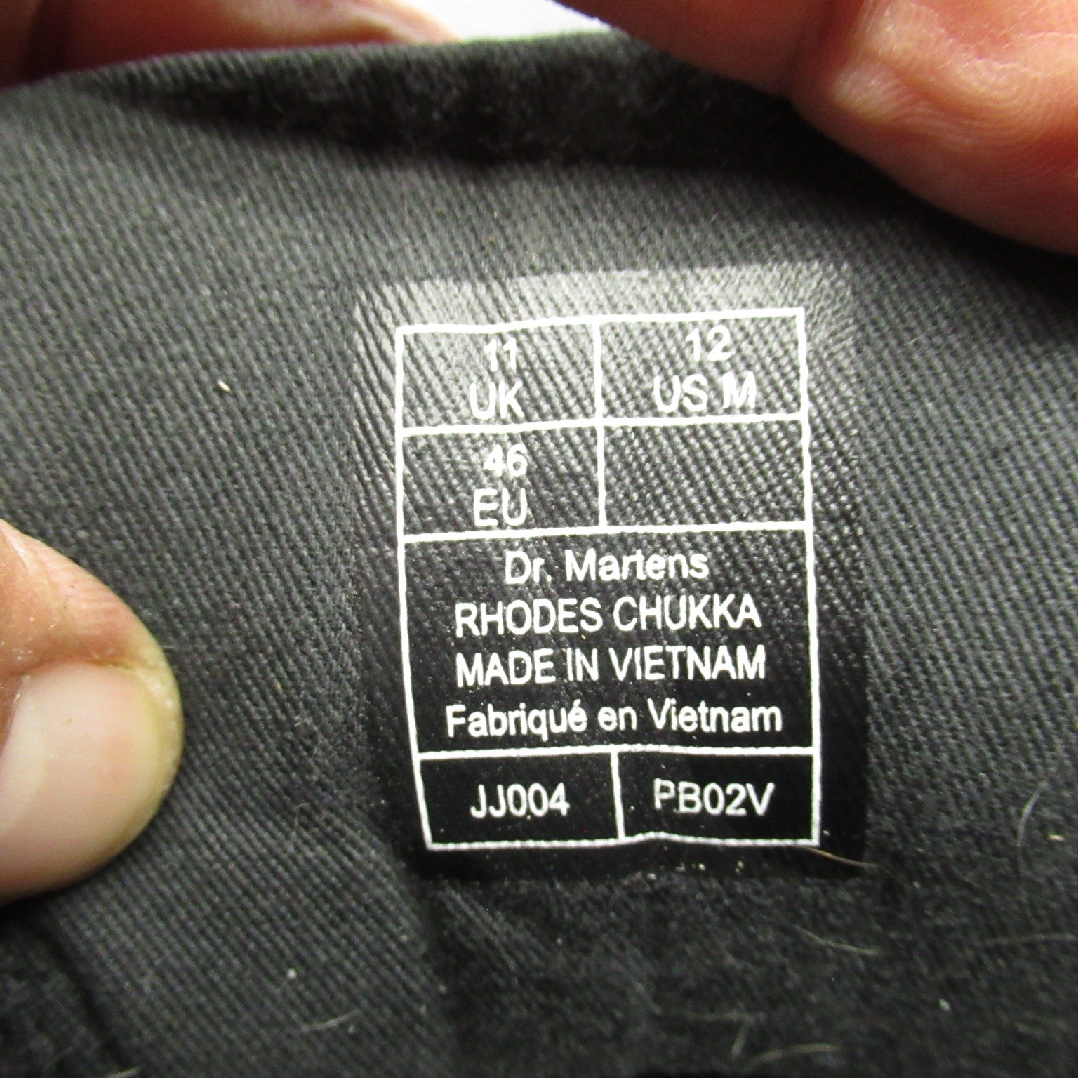 Dr Martens Rhodes Chukka Boots Mens 12 Black Leather Lace Up Chunky Casual