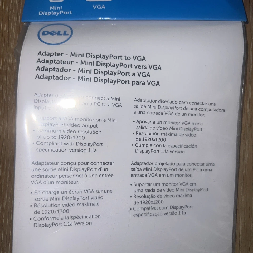 New Genuine Dell Mini Display Port To VGA Adapter Cable PNKVT MDP2VGA - Image 4 of 4