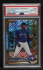 2022 Bowman Chrome X Prospects Gold 1/1 Luis Meza #BCP-209 PSA 10 GEM MT 11oq
