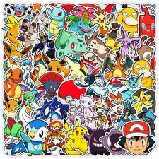 Pokemon Stickers 50 Pack Large Waterproof Dec...