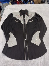 VTG 70'S H BAR C CALIFORNIA RANCHWEAR WESTERN SHIRT LONG TAIL Sz S Hollywood