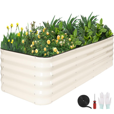 Gocampdirect Gocampdriect 6In1 Raised Garden Bed - 8X3X1.4Ft Galvanized Raised