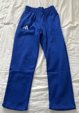 Adidas Youth Athletic Travel Lounge Active Fleece Pants Royal Blue Medium JW6633