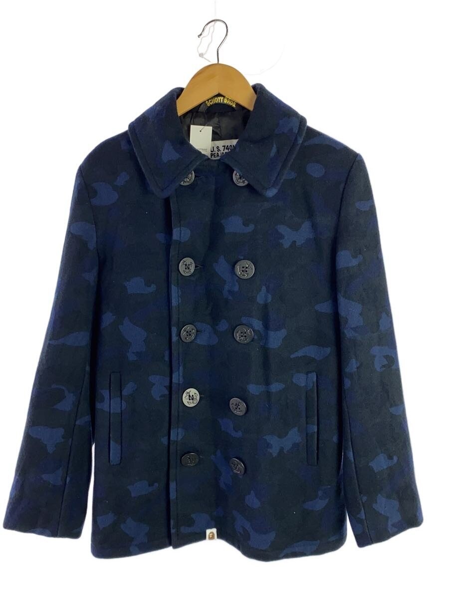 A Bathing Ape Peacoat/M/Wool/Nvy/Camouflage 1612