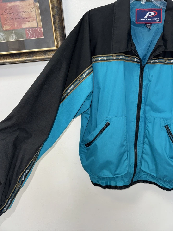 Jacksonville Jaguars Proplayer Football Windbreaker Mens Medium Vintage - Image 4 of 4