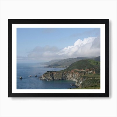 Wolken über Bixby Creek Brücke in B gerahmtes Wandbild Poster Leinwanddruck Bild