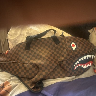 Sprayground Limited Edition Checkered Duffle Bag Brown Black Red White Men