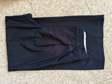 ZARA Women's Black Wide Leg Flat Front Dress Pants Button Zip Solid