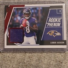Panini 2018 Donruss Lamar Jackson Rookie Phenom Jersey Relic #17 Ravens