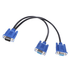 VGA Splitter Dual Monitor Cable 1 Male to 2 Female Adapter Converter VGA SVGA Vi