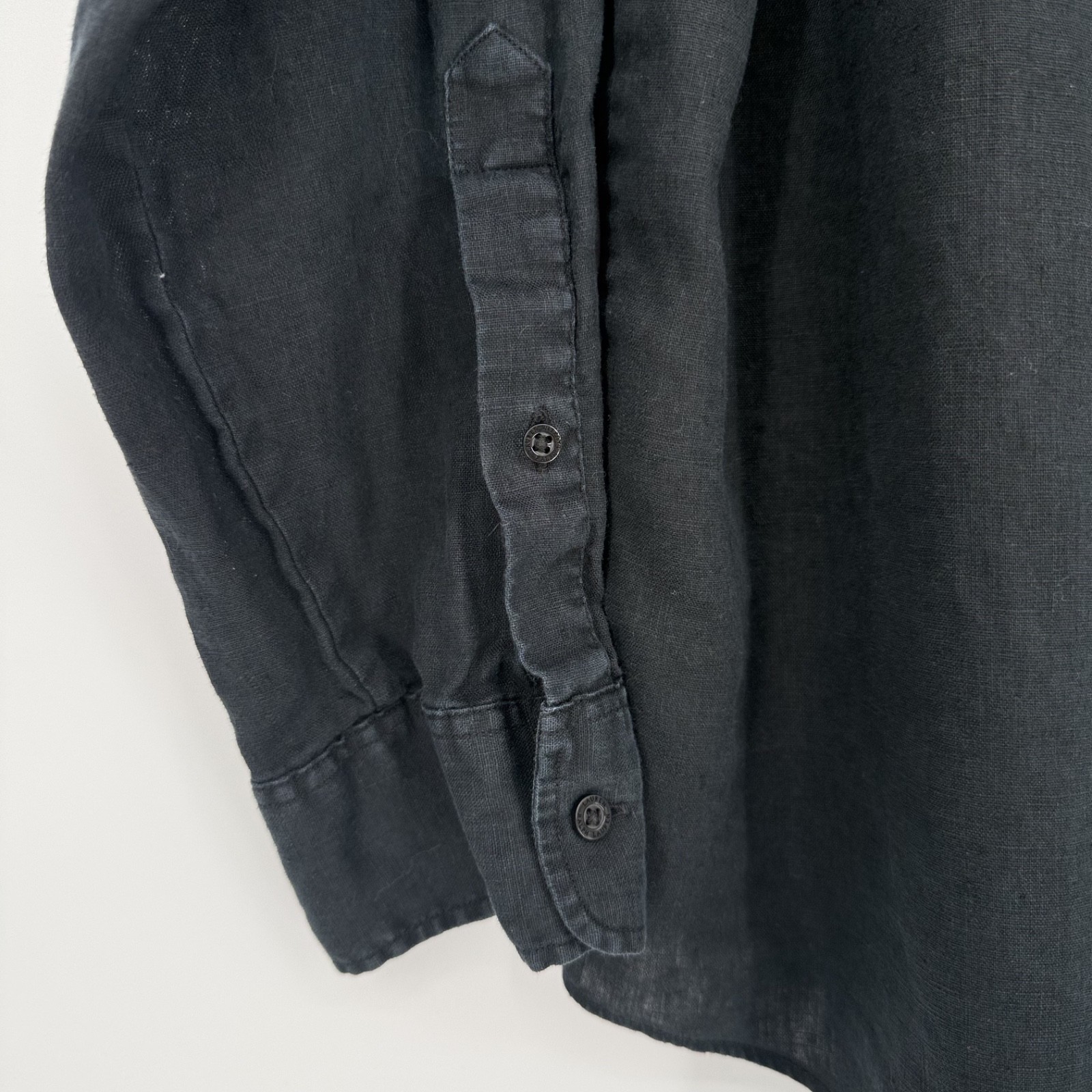 Lauren Ralph Lauren 100% Linen Black Button Down Shirt Women’s XXL Black Label thumbnail 6