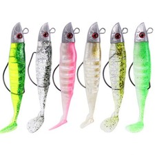 5PCS Soft Jig Head Fishing Lures Artificial Hooks Swimbait Saltwater Crankbait