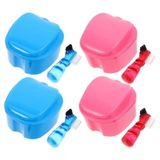 4 Pcs Retainer Holder Case Cleaning Teeth Storage