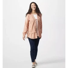 Cotton Cardigan Woman's 1X Chiffon Smocking Top Rose Cottagecore 