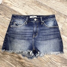 YMI Jean Shorts Denim Dark Wash Distressed Raw Hem Fray Womens Size 3