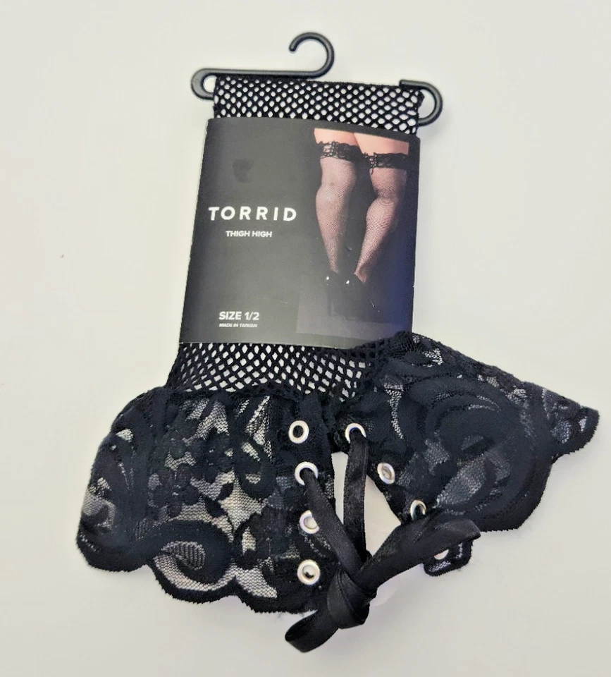 Corsé Torrid Talla Grande Encaje Top Rejilla Muslo Alto Medias 1/2 NUEVO Foto 3 de 4