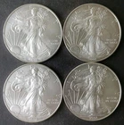 Lot of Four 2008 $1 American Silver Eagle Dollars