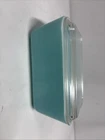 Pyrex Turquoise Blue Refrigerator Dish 0502 with Ribbed Lid 502C Vintage