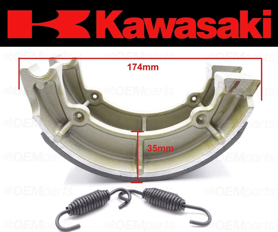 Set of (2) Kawasaki REAR Brake Shoes and Springs #42019-012 (See Fitment Chart) - Image 4 of 4